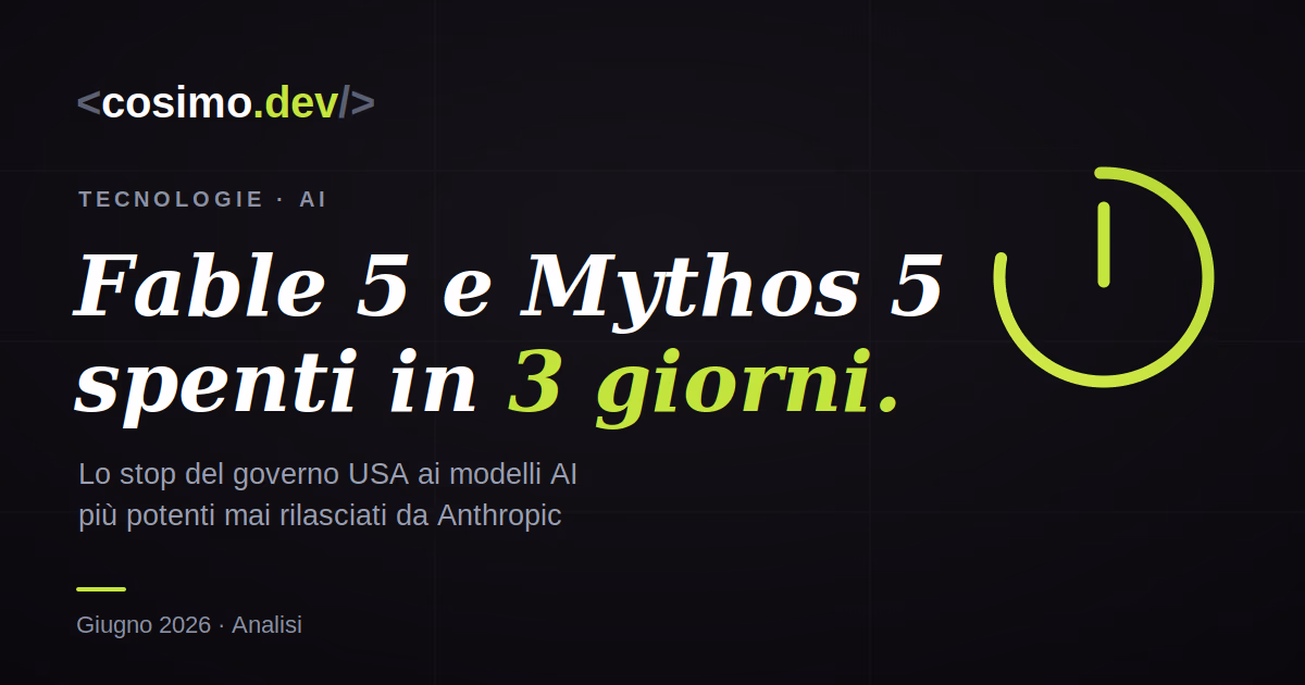 Fable 5 e Mythos 5 spenti dopo 3 giorni: cosa è successo