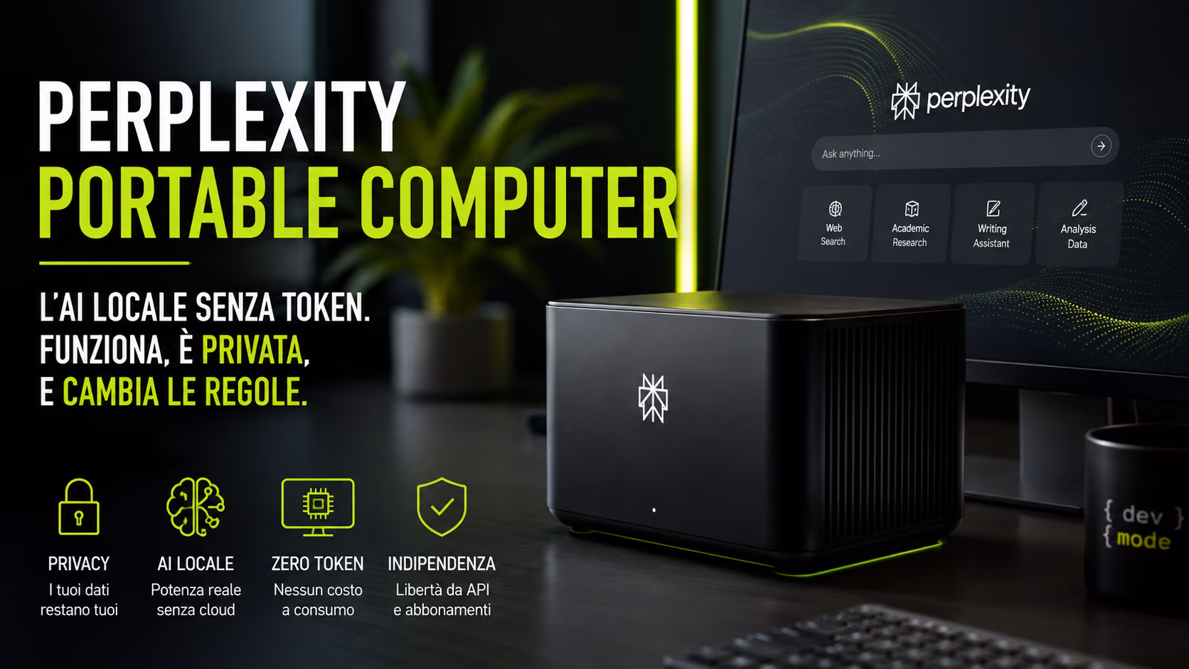 Perplexity Portable Computer: AI local fara cost pe token