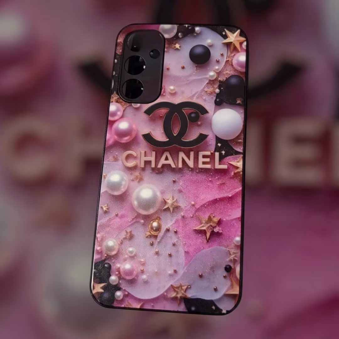 Cover Logo Chic con Perle e Stelle 3D Personalizzata