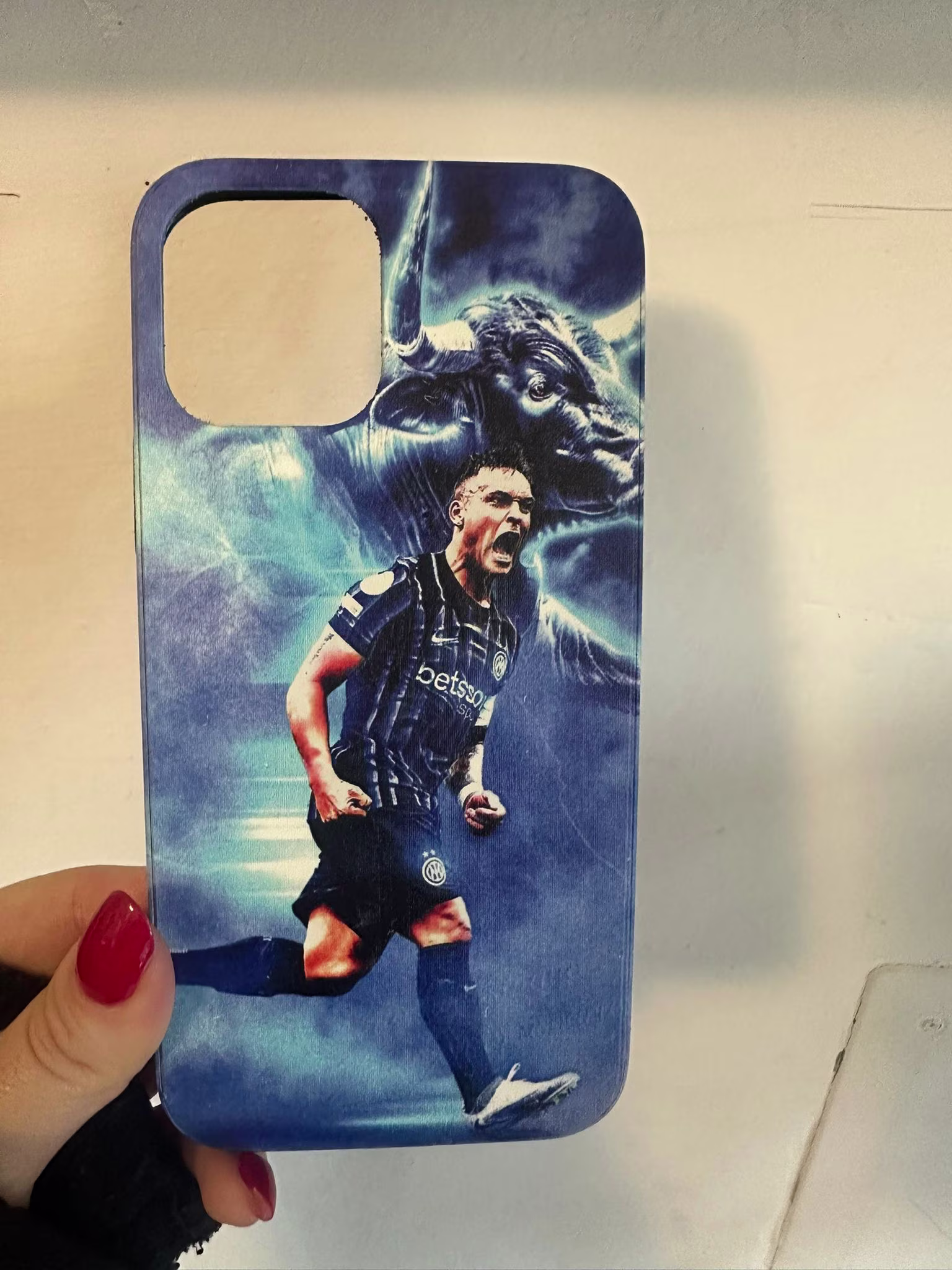 Cover  INTER  Lautaro Martinez per iPhone 15 Personalizzata con Foto